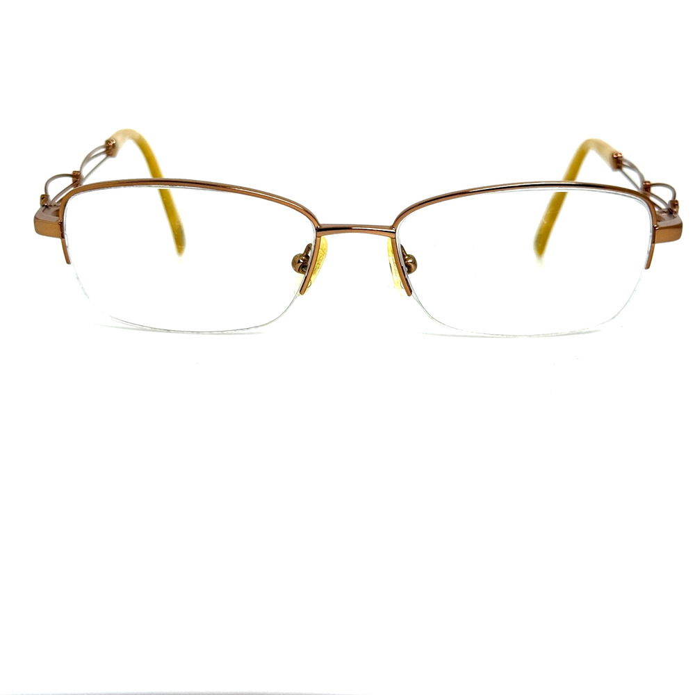 Safilo Emozioni‎ 4351 Eyeglasses Frame Women's Gold Half Rim Rectangular 19771